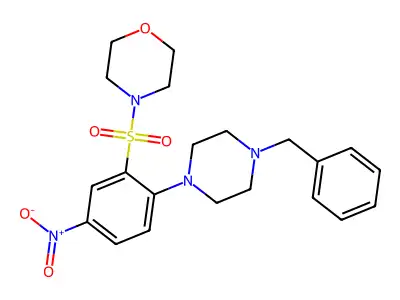 4-[2-(4-Benzylpiperazin-1-yl)-5-nitrophenyl]sulfonylmorpholine structure
