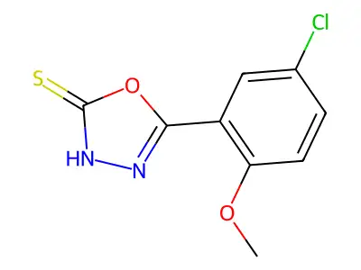 5-(5-Chloro-2-methoxyphenyl)-1,3,4-oxadiazole-2(3H)-thione structure
