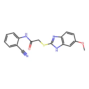 N-(2-cyanophenyl)-2-[(6-methoxy-1H-benzimidazol-2-yl)sulfanyl]acetamide structure