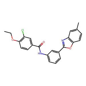 3-chloro-4-ethoxy-N-[3-(5-methyl-1,3-benzoxazol-2-yl)phenyl]benzamide structure
