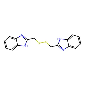2-[(1H-benzimidazol-2-ylmethyldisulfanyl)methyl]-1H-benzimidazole structure