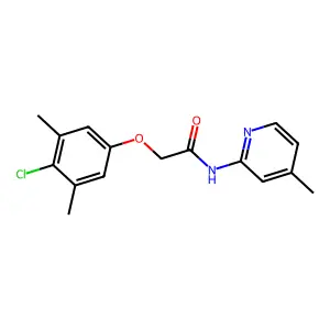 2-(4-chloro-3,5-dimethylphenoxy)-N-(4-methylpyridin-2-yl)acetamide structure