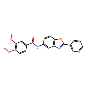 3,4-dimethoxy-N-[2-(pyridin-3-yl)-1,3-benzoxazol-5-yl]benzamide structure