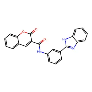 N-[3-(1H-benzimidazol-2-yl)phenyl]-2-oxochromene-3-carboxamide structure