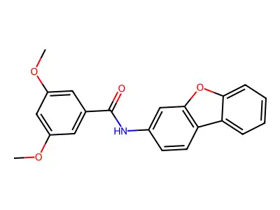 N-dibenzofuran-3-yl-3,5-dimethoxybenzamide structure