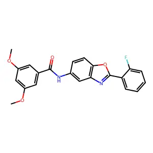 N-[2-(2-fluorophenyl)-1,3-benzoxazol-5-yl]-3,5-dimethoxybenzamide structure