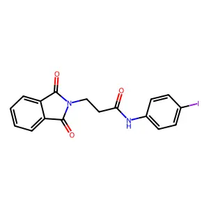 3-(1,3-dioxoisoindol-2-yl)-N-(4-iodophenyl)propanamide structure