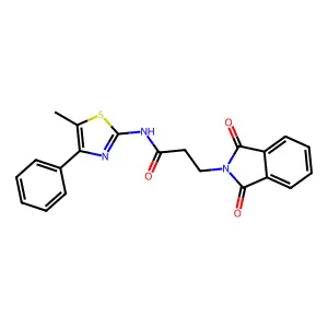 3-(1,3-dioxoisoindol-2-yl)-N-(5-methyl-4-phenyl-1,3-thiazol-2-yl)propanamide structure