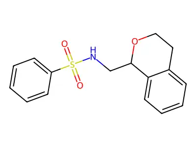 N-(3,4-dihydro-1H-isochromen-1-ylmethyl)benzenesulfonamide structure
