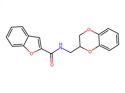 N-(2,3-dihydro-1,4-benzodioxin-2-ylmethyl)-1-benzofuran-2-carboxamide structure