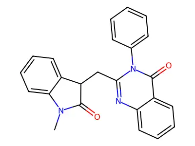 2-[(1-methyl-2-oxo-3H-indol-3-yl)methyl]-3-phenylquinazolin-4-one structure