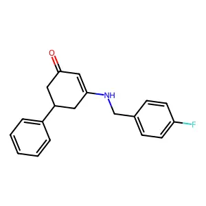 3-[(4-Fluorobenzyl)amino]-5-phenylcyclohex-2-en-1-one structure