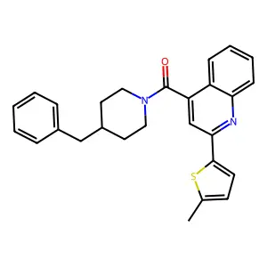 (4-Benzylpiperidin-1-yl)-[2-(5-methylthiophen-2-yl)quinolin-4-yl]methanone structure