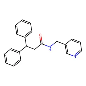 3,3-diphenyl-N-(pyridin-3-ylmethyl)propanamide structure