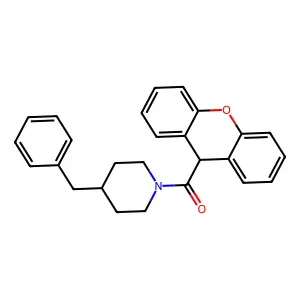 (4-benzylpiperidin-1-yl)(9H-xanthen-9-yl)methanone structure