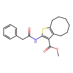 methyl 2-[(phenylacetyl)amino]-4,5,6,7,8,9-hexahydrocycloocta[b]thiophene-3-carboxylate structure