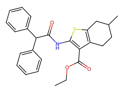 ETHYL 2-(2,2-DIPHENYLACETAMIDO)-6-METHYL-4,5,6,7-TETRAHYDRO-1-BENZOTHIOPHENE-3-CARBOXYLATE structure