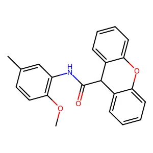 N-(2-methoxy-5-methylphenyl)-9H-xanthene-9-carboxamide structure