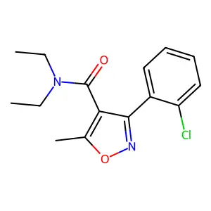 3-(2-chlorophenyl)-N,N-diethyl-5-methyl-1,2-oxazole-4-carboxamide structure