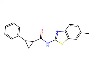 N-(6-Methyl-1,3-benzothiazol-2-yl)-2-phenylcyclopropanecarboxamide structure