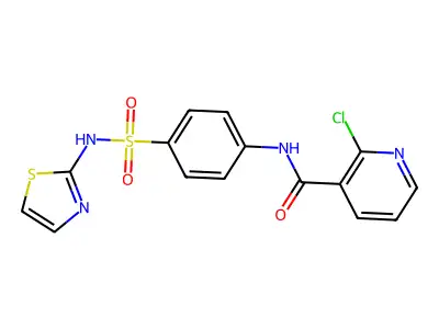2-chloro-N-[4-(1,3-thiazol-2-ylsulfamoyl)phenyl]pyridine-3-carboxamide structure