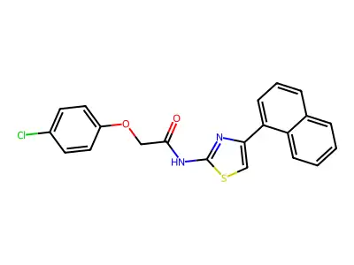 2-(4-chlorophenoxy)-N-(4-(naphthalen-1-yl)thiazol-2-yl)acetamide structure