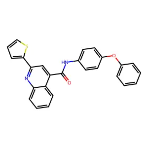 N-(4-phenoxyphenyl)-2-thiophen-2-ylquinoline-4-carboxamide structure