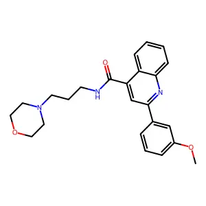 2-(3-methoxyphenyl)-N-(3-morpholin-4-ylpropyl)quinoline-4-carboxamide structure