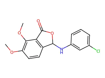 3-[(3-chlorophenyl)amino]-6,7-dimethoxy-2-benzofuran-1(3H)-one structure