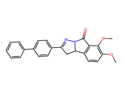 2-([1,1'-biphenyl]-4-yl)-6,7-dimethoxy-3H-pyrazolo[5,1-a]isoindol-8(3aH)-one structure
