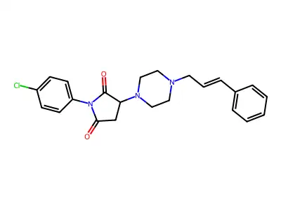 1-(4-Chlorophenyl)-3-(4-cinnamyl-1-piperazinyl)-2,5-pyrrolidinedione structure