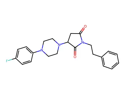 3-(4-(4-Fluorophenyl)piperazin-1-yl)-1-phenethylpyrrolidine-2,5-dione structure