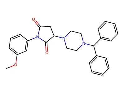 3-(4-Benzhydrylpiperazin-1-yl)-1-(3-methoxyphenyl)pyrrolidine-2,5-dione structure