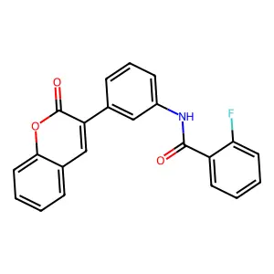 2-fluoro-N-[3-(2-oxochromen-3-yl)phenyl]benzamide structure