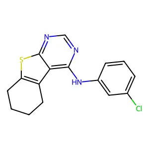 N-(3-chlorophenyl)-5,6,7,8-tetrahydro[1]benzothieno[2,3-d]pyrimidin-4-amine structure