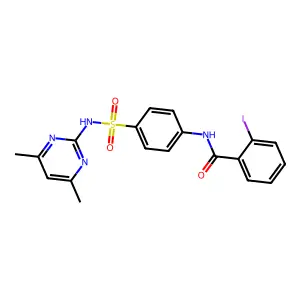 N-{4-[(4,6-dimethylpyrimidin-2-yl)sulfamoyl]phenyl}-2-iodobenzamide structure