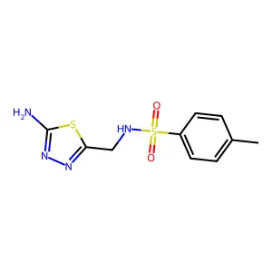 N-[(5-amino-1,3,4-thiadiazol-2-yl)methyl]-4-methylbenzenesulfonamide structure