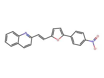 2-[2-[5-(4-Nitrophenyl)-2-furanyl]ethenyl]quinoline structure