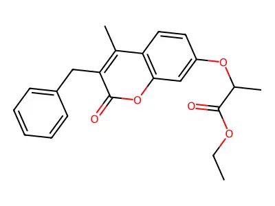 ethyl 2-[(3-benzyl-4-methyl-2-oxo-2H-chromen-7-yl)oxy]propanoate structure