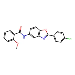 N-[2-(4-chlorophenyl)-1,3-benzoxazol-5-yl]-2-methoxybenzamide structure