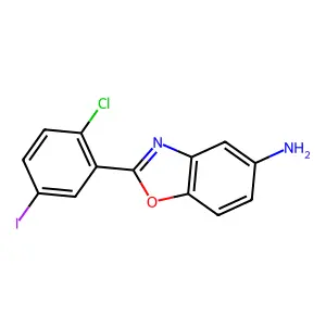 2-(2-Chloro-5-iodophenyl)-1,3-benzoxazol-5-amine structure