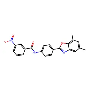N-[4-(5,7-dimethyl-1,3-benzoxazol-2-yl)phenyl]-3-nitrobenzamide structure