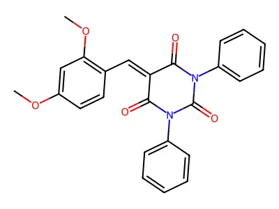 5-[(2,4-Dimethoxyphenyl)methylidene]-1,3-diphenyl-1,3-diazinane-2,4,6-trione structure