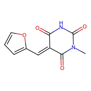 (5Z)-5-(furan-2-ylmethylidene)-1-methyl-1,3-diazinane-2,4,6-trione structure