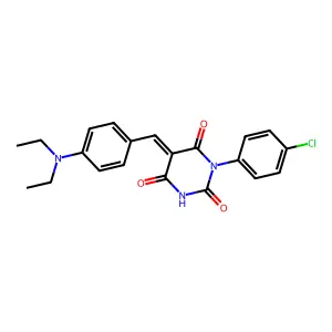 (5E)-1-(4-chlorophenyl)-5-[[4-(diethylamino)phenyl]methylidene]-1,3-diazinane-2,4,6-trione structure