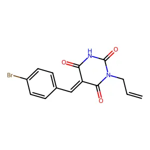 (5Z)-5-[(4-bromophenyl)methylidene]-1-prop-2-enyl-1,3-diazinane-2,4,6-trione structure