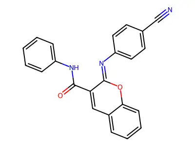 (Z)-2-((4-cyanophenyl)imino)-N-phenyl-2H-chromene-3-carboxamide structure