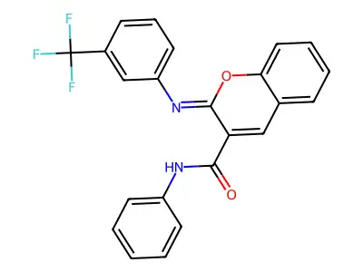(2Z)-N-phenyl-2-{[3-(trifluoromethyl)phenyl]imino}-2H-chromene-3-carboxamide structure