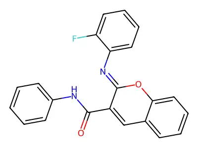 (2Z)-2-[(2-fluorophenyl)imino]-N-phenyl-2H-chromene-3-carboxamide structure