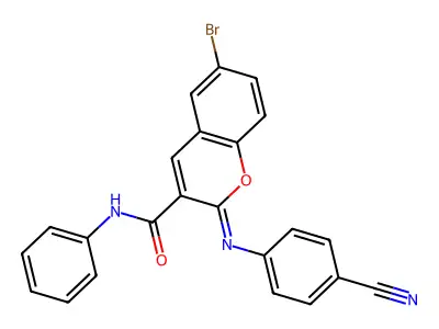 (2Z)-6-bromo-2-[(4-cyanophenyl)imino]-N-phenyl-2H-chromene-3-carboxamide structure